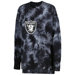 Las Vegas Raiders MSX by Michael Strahan Women's Bailey Tie-Dye Pullover Sweatshirt - Black - NFL