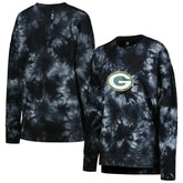 Green Bay Packers MSX by Michael Strahan Women's Bailey Tie-Dye Tri-Blend Pullover Sweatshirt - Black - NFL