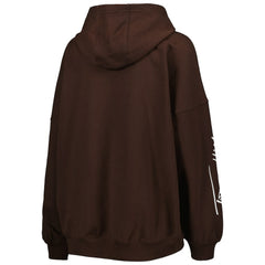 Cleveland Browns Tommy Hilfiger Women's Becca Drop Shoulder Pullover Hoodie - Brown - NFL