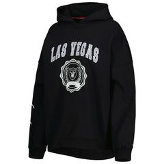 Las Vegas Raiders Tommy Hilfiger Women's Becca Drop Shoulder Pullover Hoodie - Black - NFL