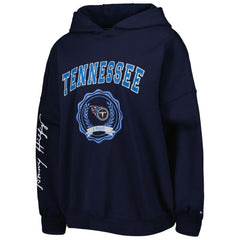 Tennessee Titans Tommy Hilfiger Women's Becca Drop Shoulder Pullover Hoodie - Navy - NFL