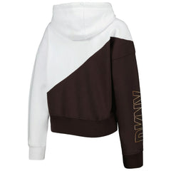 Cleveland Browns DKNY Sport Women's Bobbi Color Blocked Pullover Hoodie - White/Brown - NFL