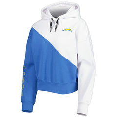 Los Angeles Chargers DKNY Sport Women's Bobbi Color Blocked Pullover Hoodie - White/Powder Blue - NFL