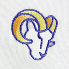 Los Angeles Rams DKNY Sport Women's Bobbi Color Blocked Pullover Hoodie - White/Royal - NFL