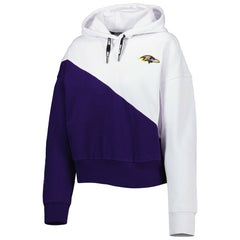 Baltimore Ravens DKNY Sport Women's Bobbi Color Blocked Pullover Hoodie - White/Purple - NFL