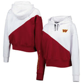 Washington Commanders DKNY Sport Women's Bobbi Color Blocked Pullover Hoodie - White/Burgundy - NFL