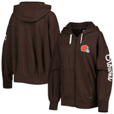 Cleveland Browns MSX by Michael Strahan Women's Emerson Lightweight Full-Zip Hoodie - Brown - NFL