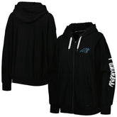Carolina Panthers MSX by Michael Strahan Women's Emerson Lightweight Full-Zip Hoodie - Black - NFL