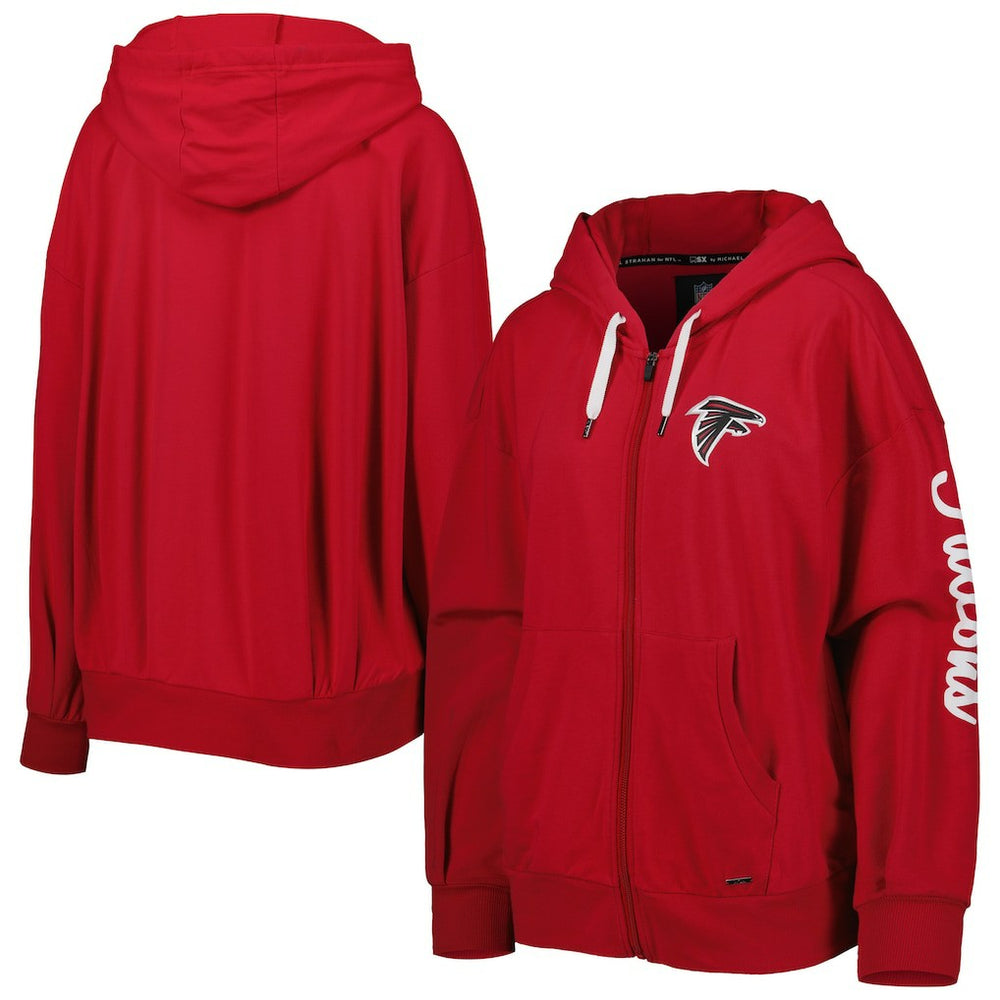 Atlanta Falcons MSX by Michael Strahan Women's Emerson Lightweight Full-Zip Hoodie - Red - NFL
