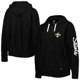 New Orleans Saints MSX by Michael Strahan Women's Emerson Lightweight Full-Zip Hoodie - Black - NFL