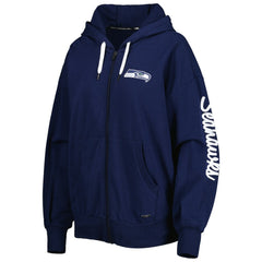 Seattle Seahawks MSX by Michael Strahan Women's Emerson Lightweight Full-Zip Hoodie - College Navy - NFL