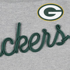 Green Bay Packers Touch Women's Outfield Deep V-Back Waist Length Pullover Sweatshirt - Heather Gray/Green - NFL