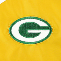 Green Bay Packers Tommy Hilfiger Women's Staci Half-Zip Hoodie Windbreaker Jacket - White/Gold - NFL