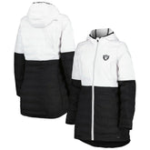 Las Vegas Raiders MSX by Michael Strahan Women's Willow Quilted Hoodie Full-Zip Jacket - White/Black - NFL