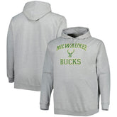 Milwaukee Bucks Big & Tall Heart & Soul Pullover Hoodie Heathered Gray