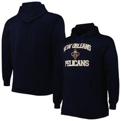 New Orleans Pelicans Big & Tall Heart & Soul Pullover Hoodie Navy
