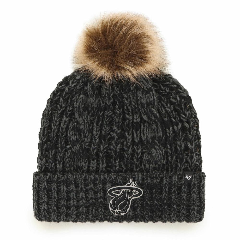 47 brand Miami Heat '47 Women's Meeko Cuffed Knit Hat with Pom Black