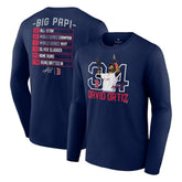David Ortiz Boston Red Sox Fanatics Stats Resume Long Sleeve T-Shirt Discount