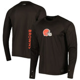 Cleveland Browns MSX by Michael Strahan Interval Long Sleeve Raglan T-Shirt - Brown - NFL
