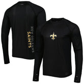 New Orleans Saints MSX by Michael Strahan Interval Long Sleeve Raglan T-Shirt - Black - NFL
