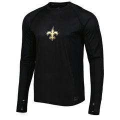 New Orleans Saints MSX by Michael Strahan Interval Long Sleeve Raglan T-Shirt - Black - NFL