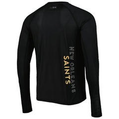 New Orleans Saints MSX by Michael Strahan Interval Long Sleeve Raglan T-Shirt - Black - NFL