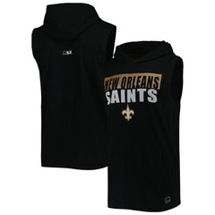 New Orleans Saints MSX by Michael Strahan Relay Sleeveless Pullover Hoodie - Black - NFL