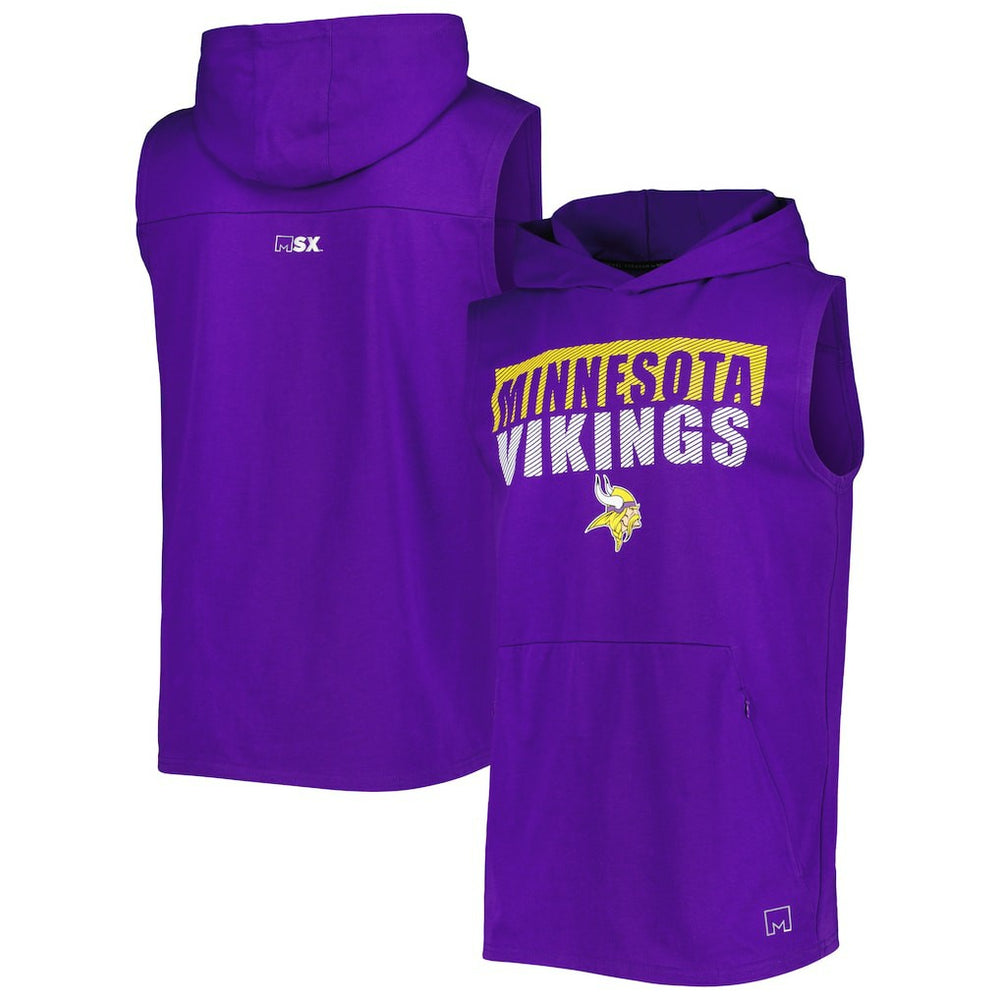 Minnesota Vikings MSX by Michael Strahan Relay Sleeveless Pullover Hoodie - Purple - NFL