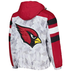 Arizona Cardinals Starter Thursday Night Gridiron Raglan Half-Zip Hooded Jacket - White/Cardinal - NFL
