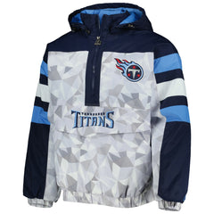Tennessee Titans Starter Thursday Night Gridiron Raglan Half-Zip Hooded Jacket - White/Navy - NFL