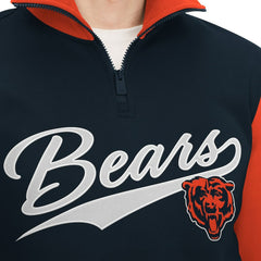 Chicago Bears Tommy Hilfiger Aiden Quarter-Zip Sweatshirt - Navy/Orange - NFL
