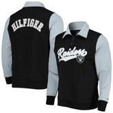Las Vegas Raiders Tommy Hilfiger Aiden Quarter-Zip Sweatshirt - Black/Silver - NFL