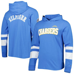 Los Angeles Chargers Tommy Hilfiger Alex Long Sleeve Hoodie T-Shirt - Powder Blue/White - NFL