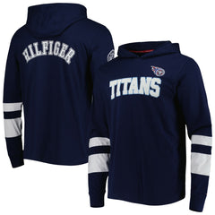 Tennessee Titans Tommy Hilfiger Alex Long Sleeve Hoodie T-Shirt - Navy/White - NFL