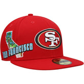 San Francisco 49ers New Era Stateview 59FIFTY Fitted Hat - Scarlet - NFL