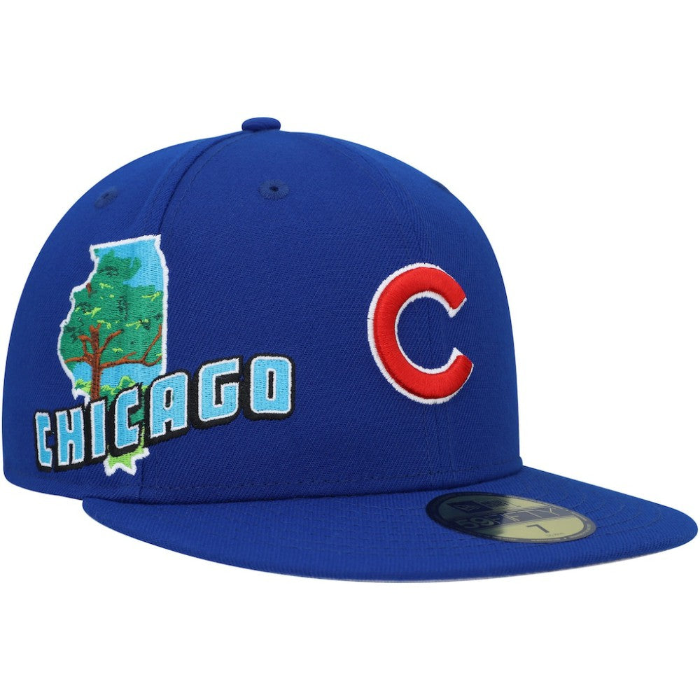 Chicago Cubs New Era Stateview 59FIFTY Fitted Hat for sale