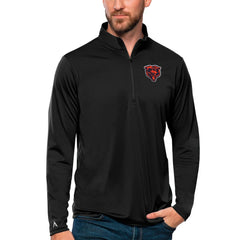 Chicago Bears Antigua Tribute Quarter-Zip Lightweight Pullover Top - Black - NFL
