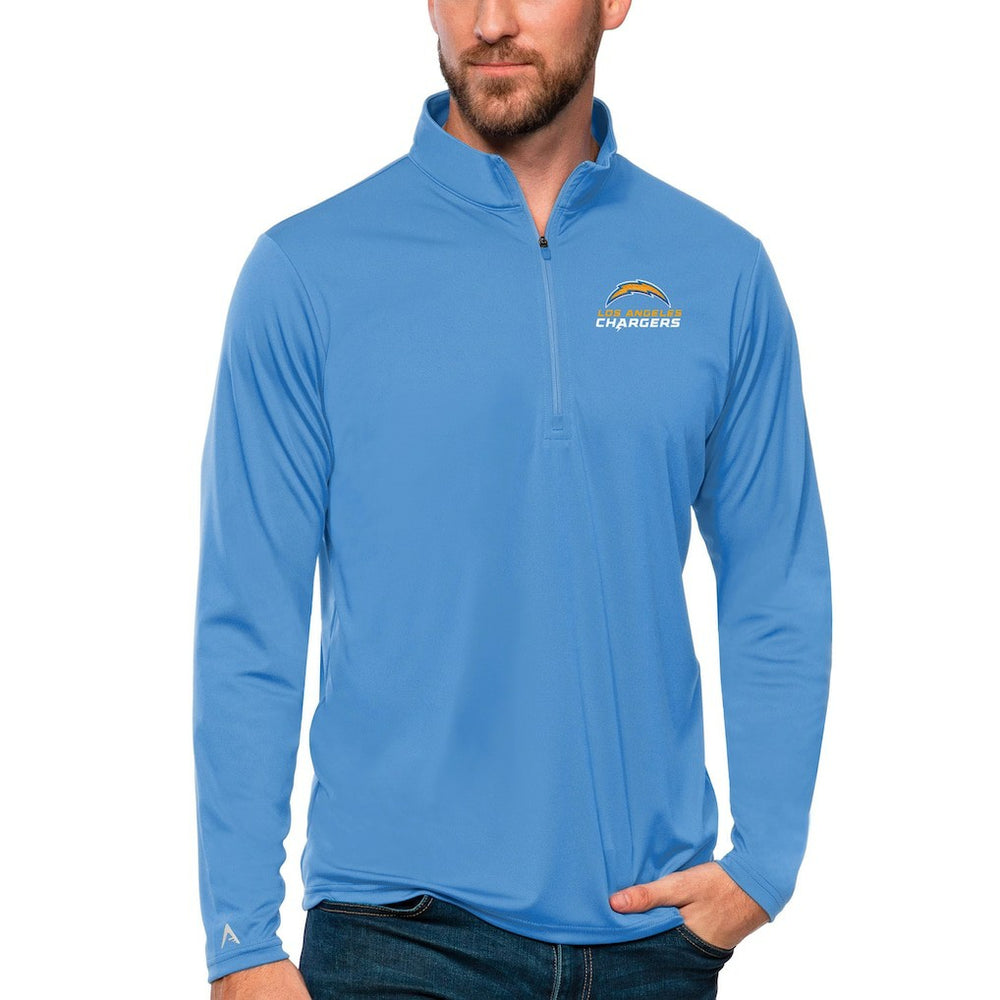 Los Angeles Chargers Antigua Tribute Quarter-Zip Lightweight Pullover Top - Powder Blue - NFL