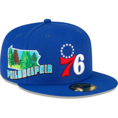 New Era Philadelphia 76ers Stateview 59FIFTY Fitted Hat Royal