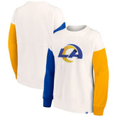 Los Angeles Rams Women's Colorblock Primary Logo Pullover Sweatshirt - White - Fanatics