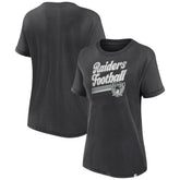 Las Vegas Raiders Women's Hit Snow Washed T-Shirt - Charcoal - Fanatics