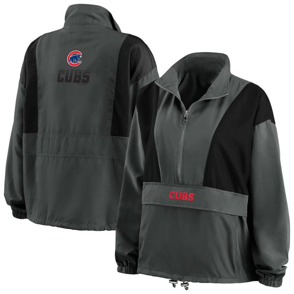 Chicago Cubs WEAR by Erin Andrews Women's Packable Half-Zip Jacket Discount