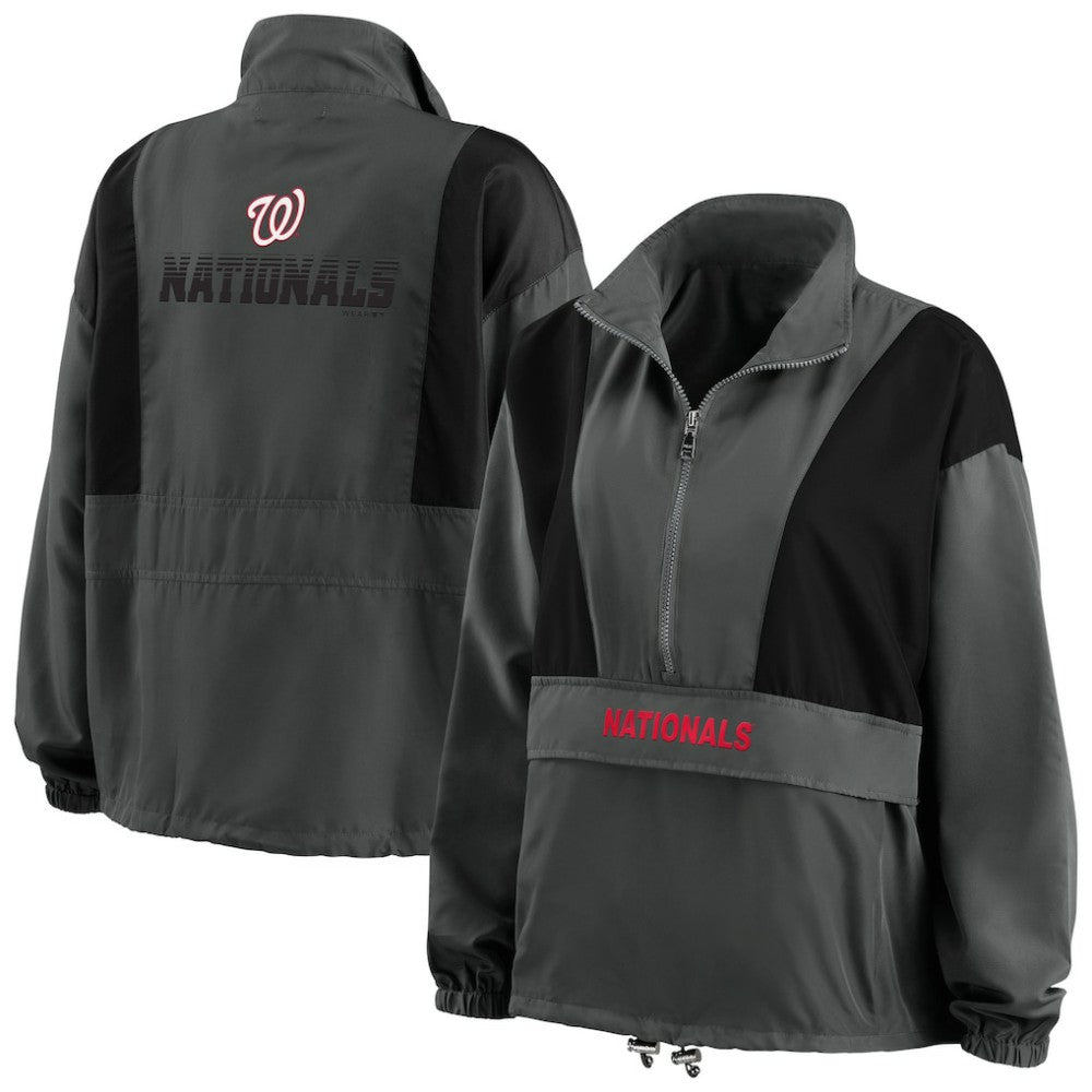 Washington Nationals WEAR by Erin Andrews Women's Packable Half-Zip Jacket Online