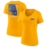 Fanatics Golden State Warriors Women's 2022 Western Conference Champions Balanced Attack Roster V-Neck T-Shirt Gold