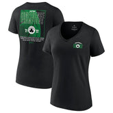 Fanatics Boston Celtics Women's 2022 Eastern Conference Champions Balanced Attack Roster V-Neck T-Shirt Black