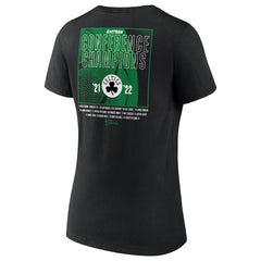 Fanatics Boston Celtics Women's 2022 Eastern Conference Champions Balanced Attack Roster V-Neck T-Shirt Black