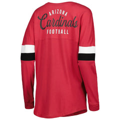 Arizona Cardinals New Era Women's Athletic Varsity Lace-Up Lightweight Long Sleeve T-Shirt - Cardinal - NFL