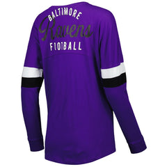 Baltimore Ravens New Era Women's Athletic Varsity Lace-Up Lightweight Long Sleeve T-Shirt - Purple - NFL