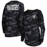 Las Vegas Raiders New Era Women's Camo Long Sleeve T-Shirt - Black - NFL