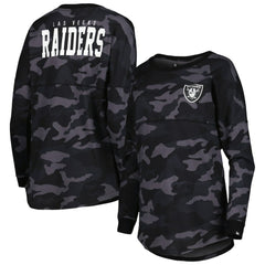 Las Vegas Raiders New Era Women's Camo Long Sleeve T-Shirt - Black - NFL